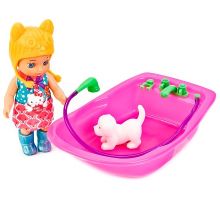 Кукла из серии Hello Kitty 12 см., без звука, с ванночкой и аксессуарами, несколько видов )